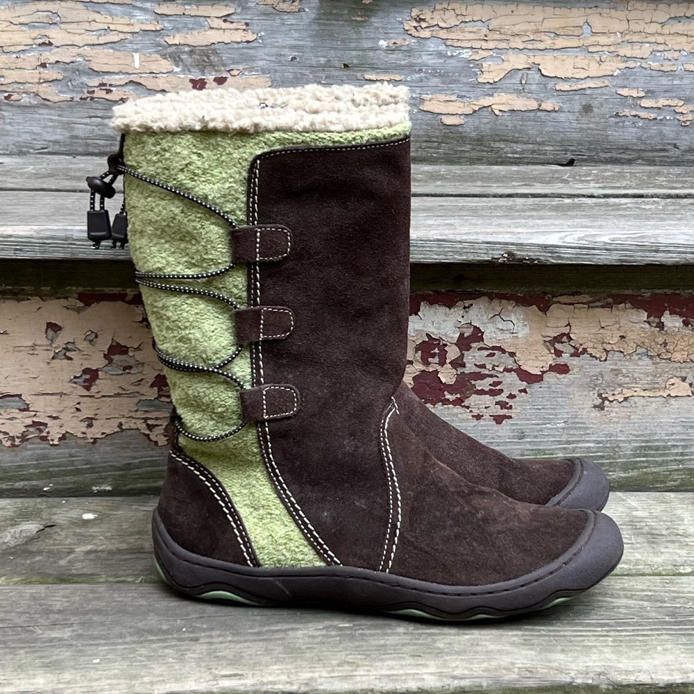 8 Woolrich Tall Suede Leather Winter Boots Lace Up